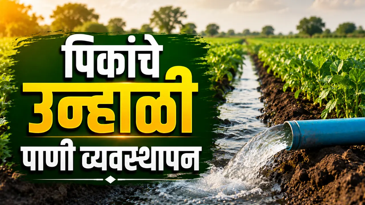 Crop Water Management: Agricultural field with modern irrigation system for summer crops.