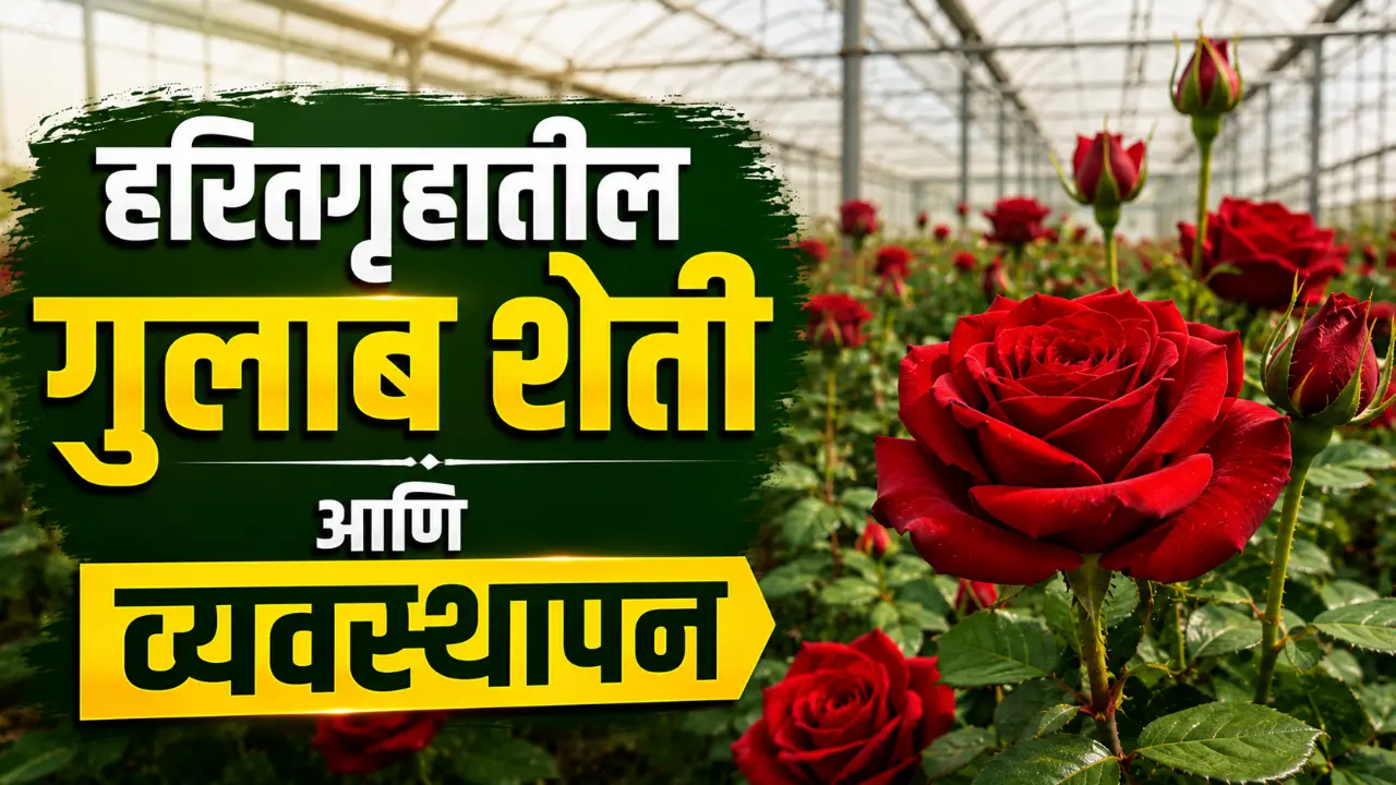 Greenhouse rose farming: beautiful and vibrant red roses blooming inside a modern greenhouse.