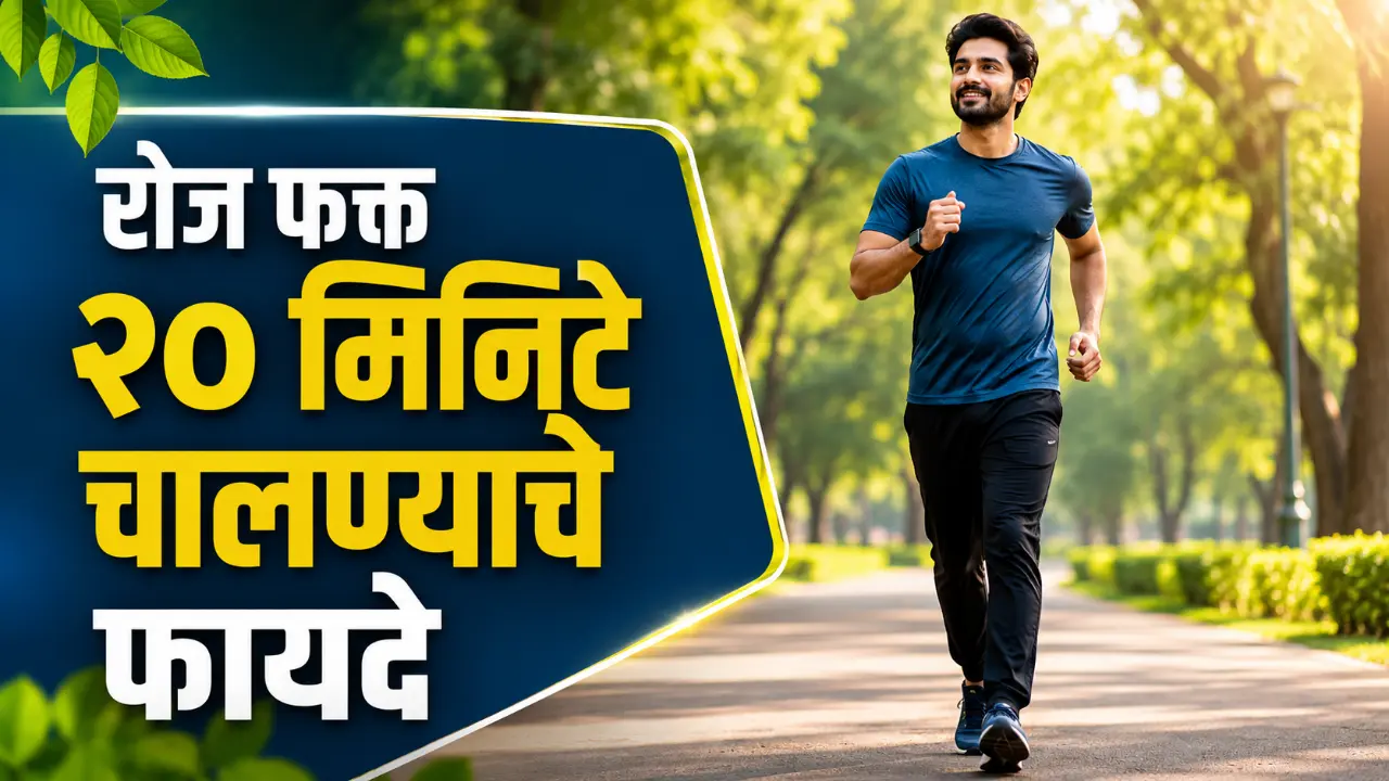Daily Walking Benefits - बागेत वेगात चालणारा एक तरुण आणि निरोगी माणूस